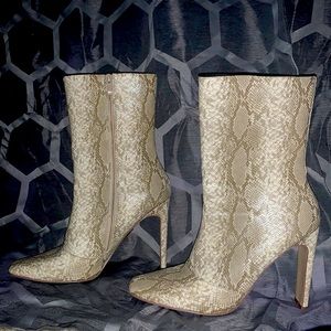 Snake Print Ankle Boots